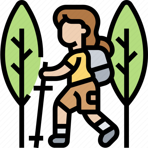 Hiking, mountains, forest, outdoor, adventure icon - Download on Iconfinder
