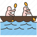 boat, rowing, kayaking, lake, activity