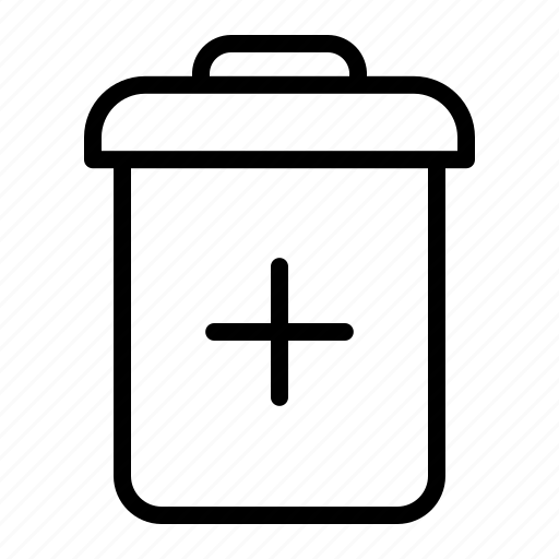 Trash, can, bin, button, plus, add icon - Download on Iconfinder