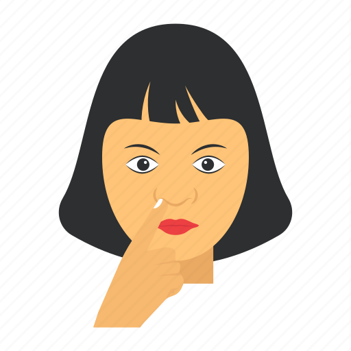 Woman, compulsive, nose digging, nose picking, finger, bad behaviour icon - Download on Iconfinder