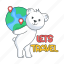 world travel, global travel, travel bear, lets go, global tracking 