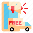 mobile, delivery, advertise, shipping, transport, marketing icon