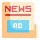 news, advertise, paper, business, marketing icon