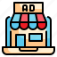 laptop, store, advertise, shop, shopping, marketing icon 