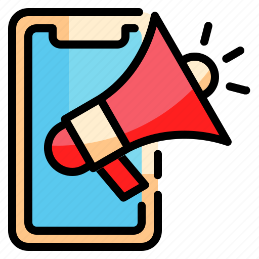 Mobile, horn, megaphone, advertise, smartphone, message, marketing icon icon - Download on Iconfinder