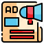 newspaper, advertise, horn, business, marketing icon 