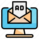 pc, envelop, advertise, message, email, marketing icon