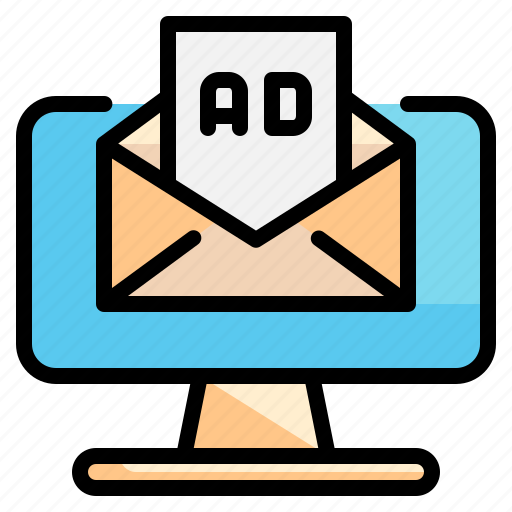 Pc, envelop, advertise, message, email, marketing icon icon - Download on Iconfinder