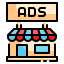 store, advertise, promote, shop, shopping, business, marketing icon 