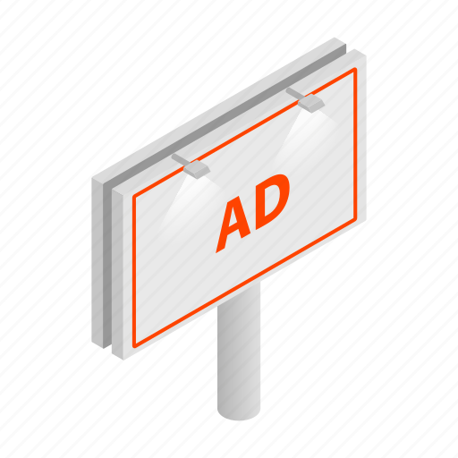 Ad, advertisement, billboard, business, isometric, man, marketing icon - Download on Iconfinder