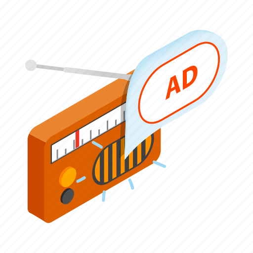 Ad, advertising, isometric, music, radio, retro, sound icon - Download on Iconfinder