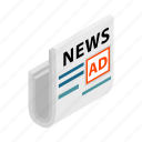 ad, advertise, business, information, newspaper, stand, store