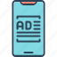 ad, advertisement, device, megaphone, smartphone, sound, technology 