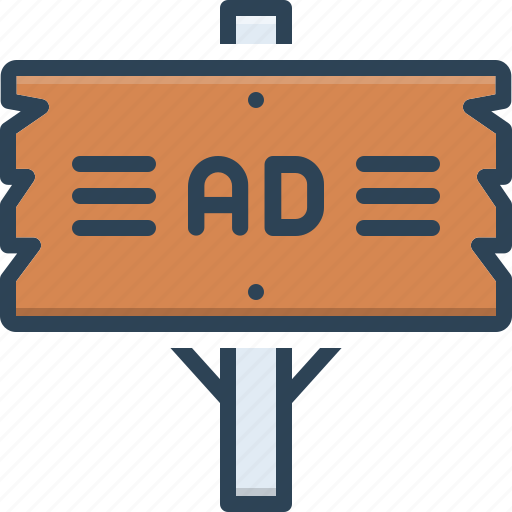 Ad plank, advertisement, billboard, blurb, board, reclame, singpost icon - Download on Iconfinder