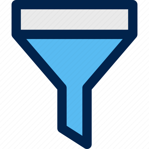 Advertising, blue, filter, funnel, cone, filtering, pipe icon - Download on Iconfinder