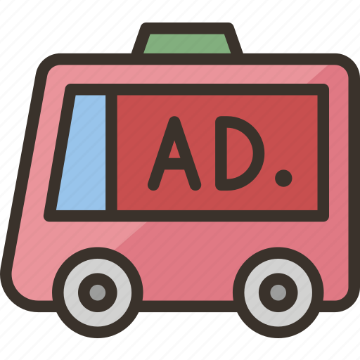 Advertising, bus, banner, transportation, city icon - Download on Iconfinder