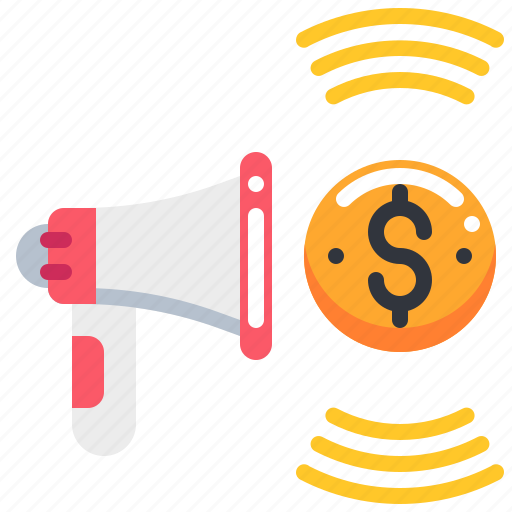 Advertising, coin, currency, dollar, megaphone, money icon - Download on Iconfinder