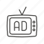 ad, ads, advertising, monitor, screen, television, tv 