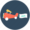 advertisement, aerial advertising, air advertising, aircraft, airplane