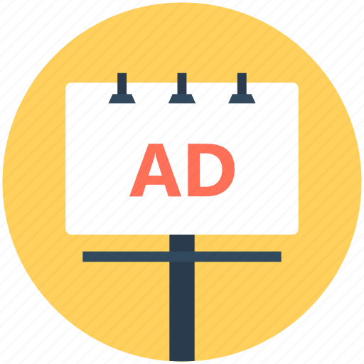 Ad board, advertisement, billboard, road advertising, road signage icon - Download on Iconfinder