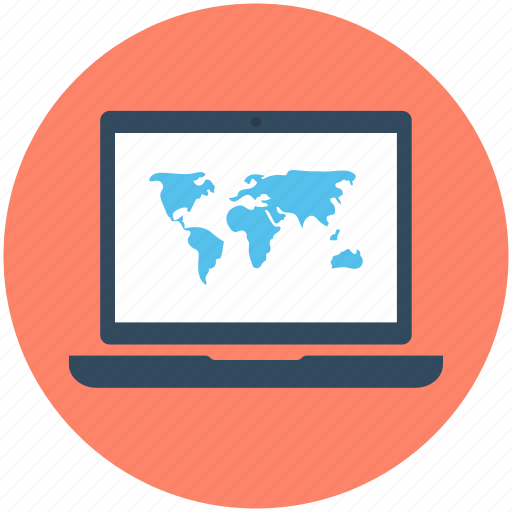 Laptop, macbook, map, world map, worldwide icon - Download on Iconfinder