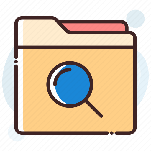 Find in folder, folder, magnifier, magnifying lens, searching folder icon - Download on Iconfinder