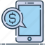 business, chatting, dollar, message, mobile, talk 