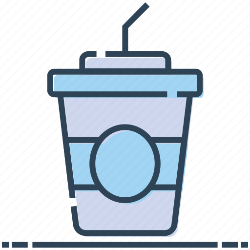 Cold coffee, drink, juice, paper cup, smoothie, straw icon - Download on Iconfinder