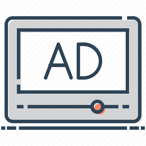 Ad content, advertisement, marketing, media, video ads icon - Download on Iconfinder