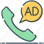 ad, advertising, call, receiver, telephone 