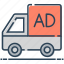 advertisement, advertising van, marketing, transport, van