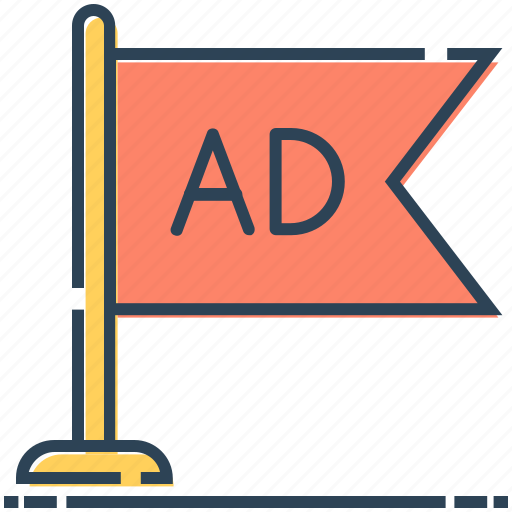 Ad, advertisement, advertising, flag, sign, streets ads icon - Download on Iconfinder