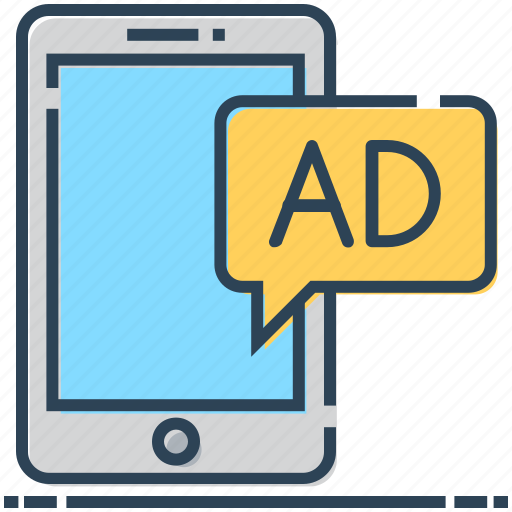 Ad, advertising, message, mobile advertisement, mobile publicity icon - Download on Iconfinder