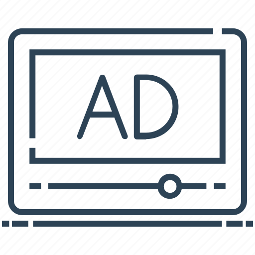 Ad content, advertisement, marketing, media, video ads icon - Download on Iconfinder