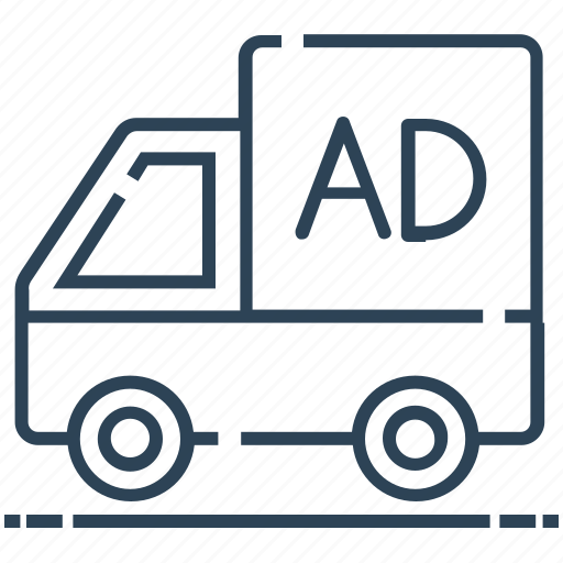 Advertisement, advertising van, marketing, transport, van icon - Download on Iconfinder