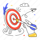 archery game, business goal, business aim, business target, business objective 