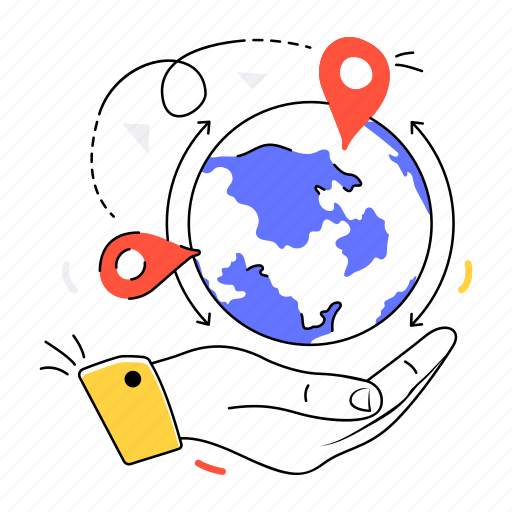 World tracking, geolocation, global tracking, global location, global navigation illustration - Download on Iconfinder