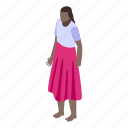 african, woman, skirt, isometric