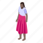 african, woman, skirt, isometric 