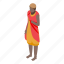 african, native, woman, isometric 