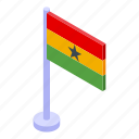 african, country, flag, isometric