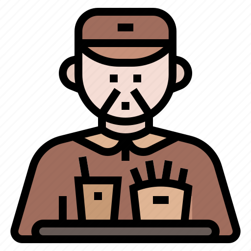 Waitress, ageing society, fast food, part time working, serve food icon - Download on Iconfinder