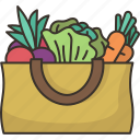 vegetables, harvest, food, shopping, bag