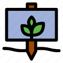 signboard, garden, plant, sprout, agriculture