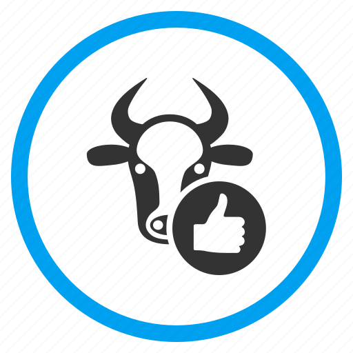 Approve, bull, cattle, cow, good mark, ok, thumb up icon - Download on Iconfinder