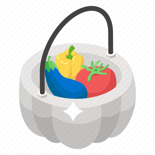 Collecting food, food box, harvest veggies, vegetable basket, veggies collection icon - Download on Iconfinder