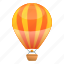 air, balloon, party, person, red, yellow 