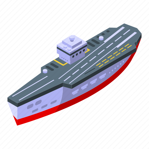 Aircraft, carrier, ship, isometric icon - Download on Iconfinder