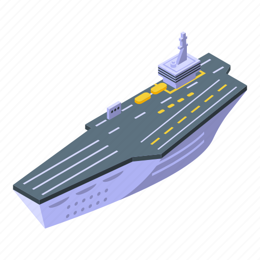 Aircraft, carrier, top, army, isometric icon - Download on Iconfinder