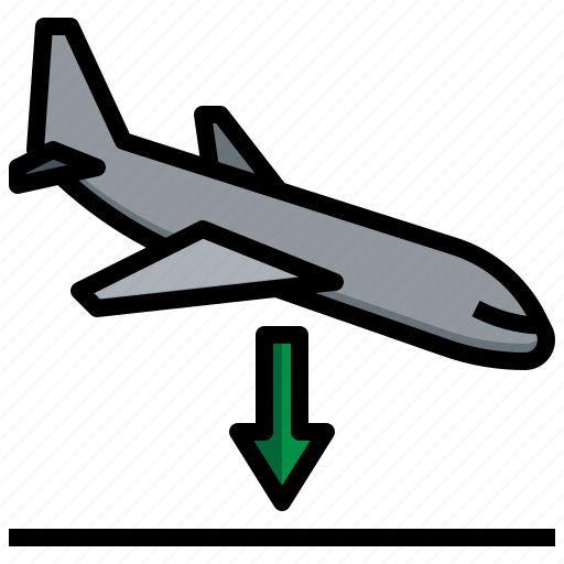 Arriving, flight, plane, airport, landing icon - Download on Iconfinder